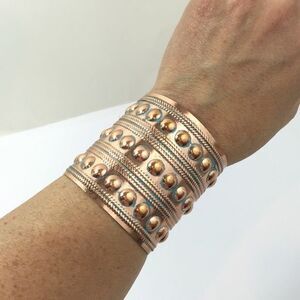 Copper Plated patina wide‎ Cuff Bracelet